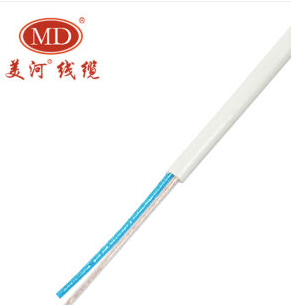 美河電線電纜HBYV2芯室內電話線 2芯扁型電話線 工程用線 銅芯電線 白色 國標